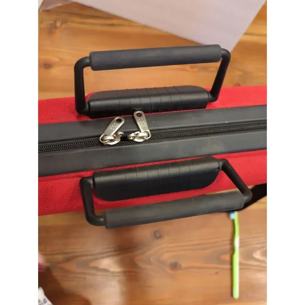 Classic Sonada Hardside Laptop Case Red And Black With Shoulder Strap